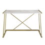 Hanah Home Mesa de Estudio Glamurosa Blanca y Dorada, 120x75x60 cm